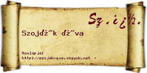 Szoják Éva névjegykártya