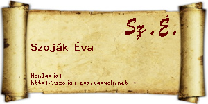 Szoják Éva névjegykártya