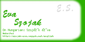 eva szojak business card